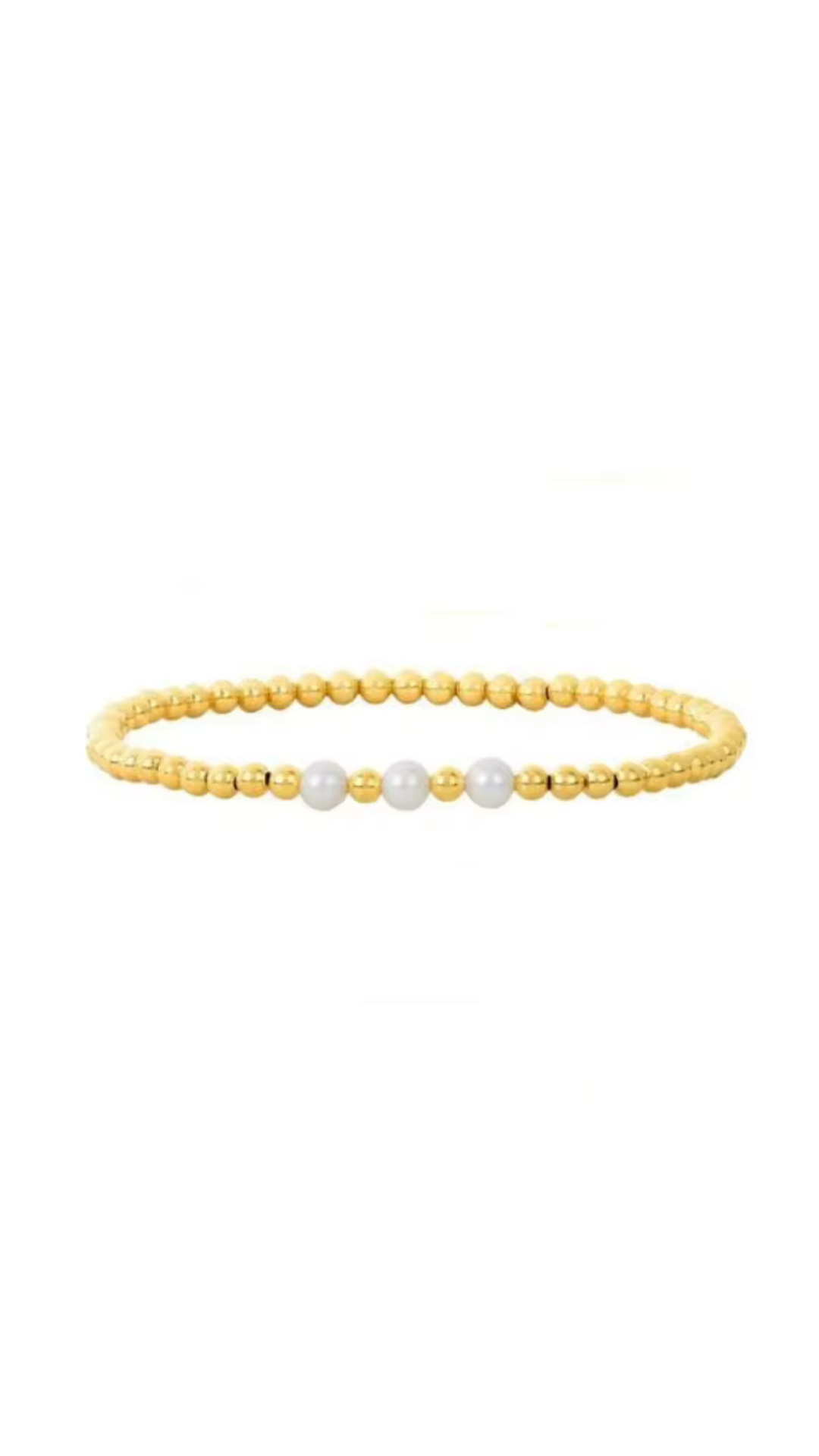 Dainty Pearl Trio 3mm Beaded Bracelet