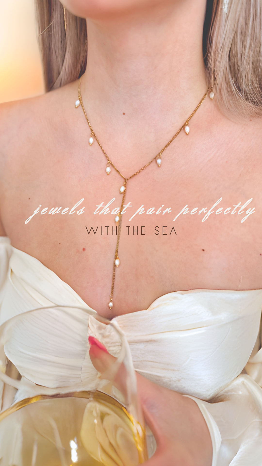 Lorelei Pearl Y Lariat Necklace