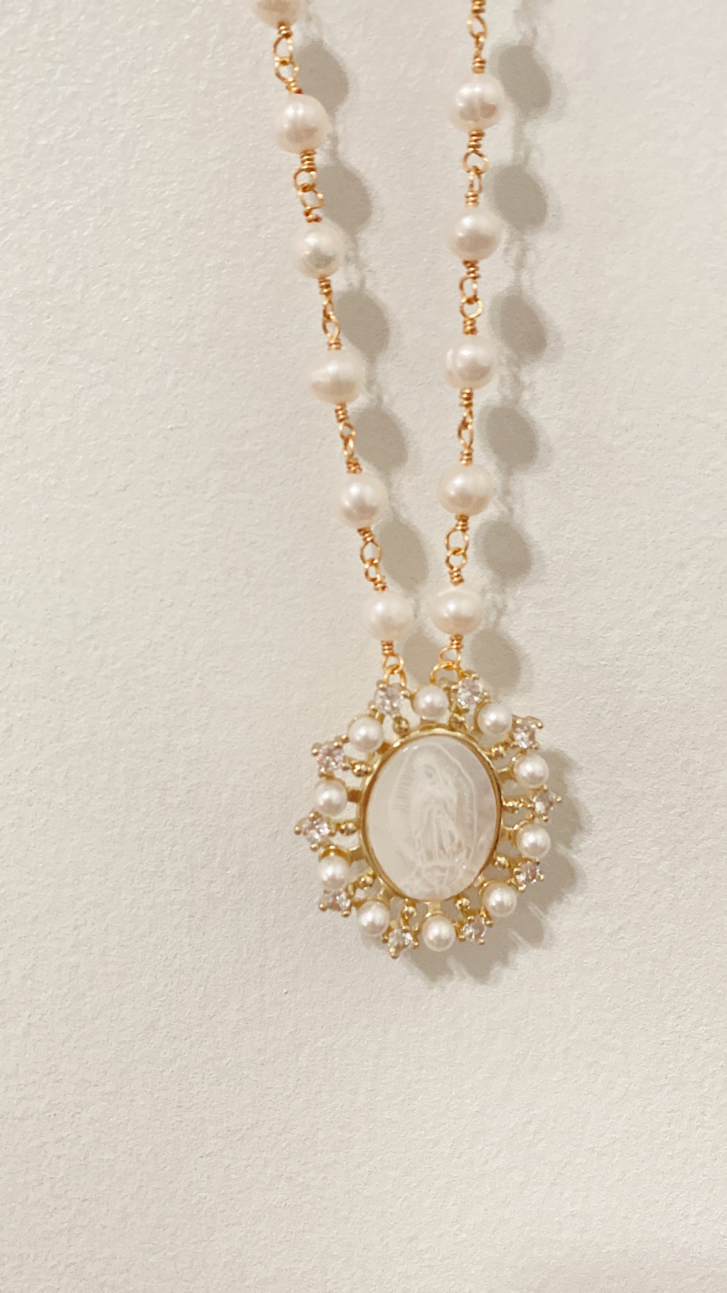 Our Lady Of Guadalupe Necklace - Pearl