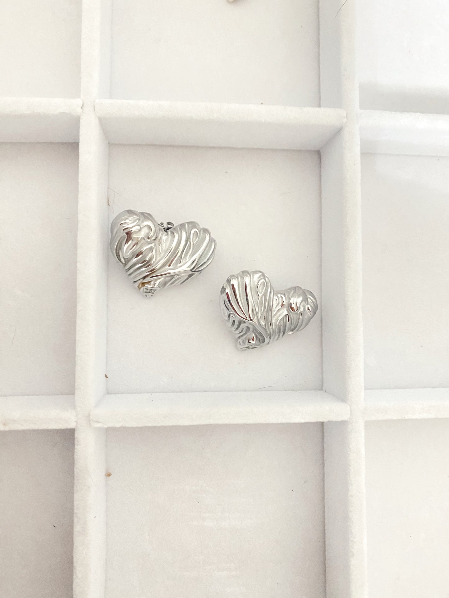 Silver Statement Heart Studs