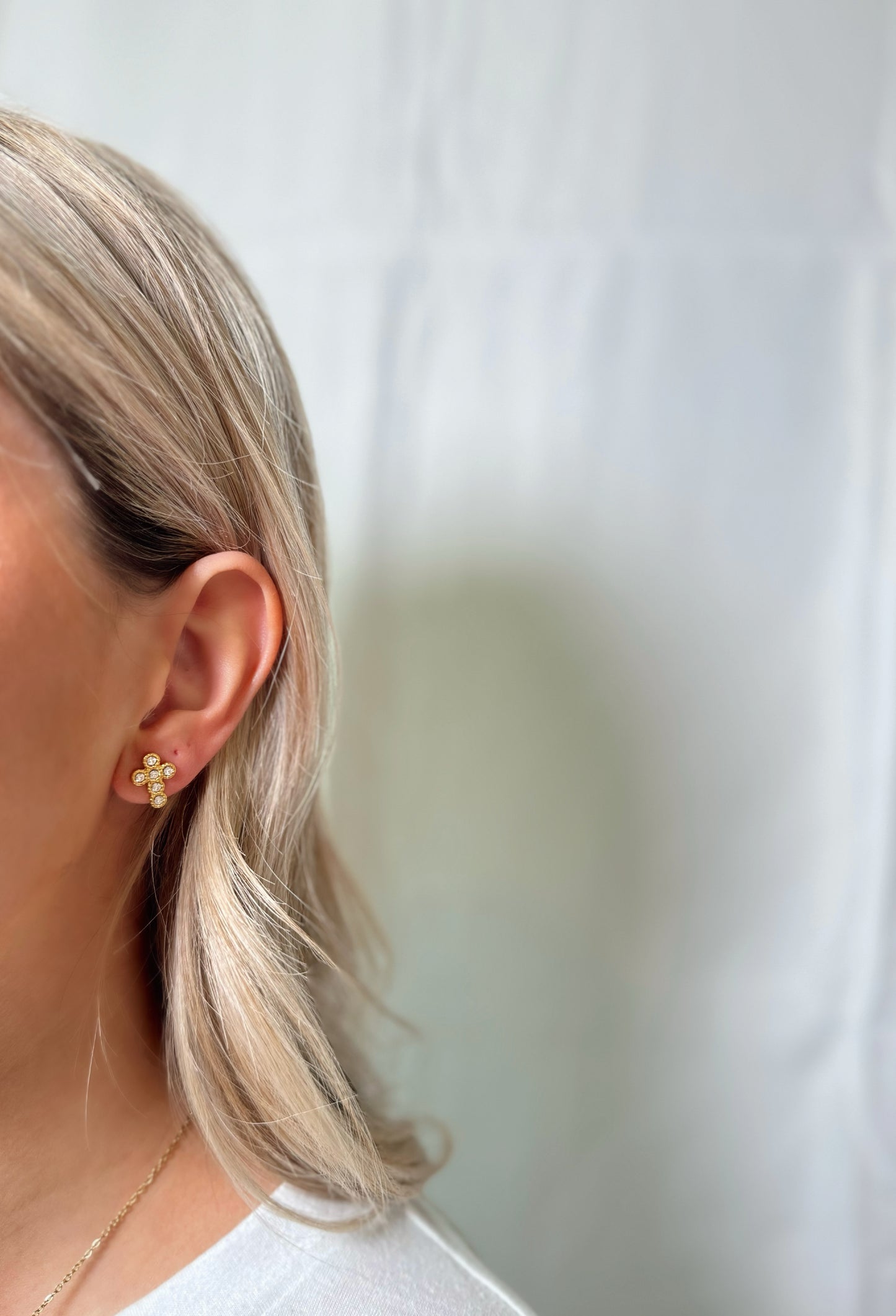 CZ Cross Studs