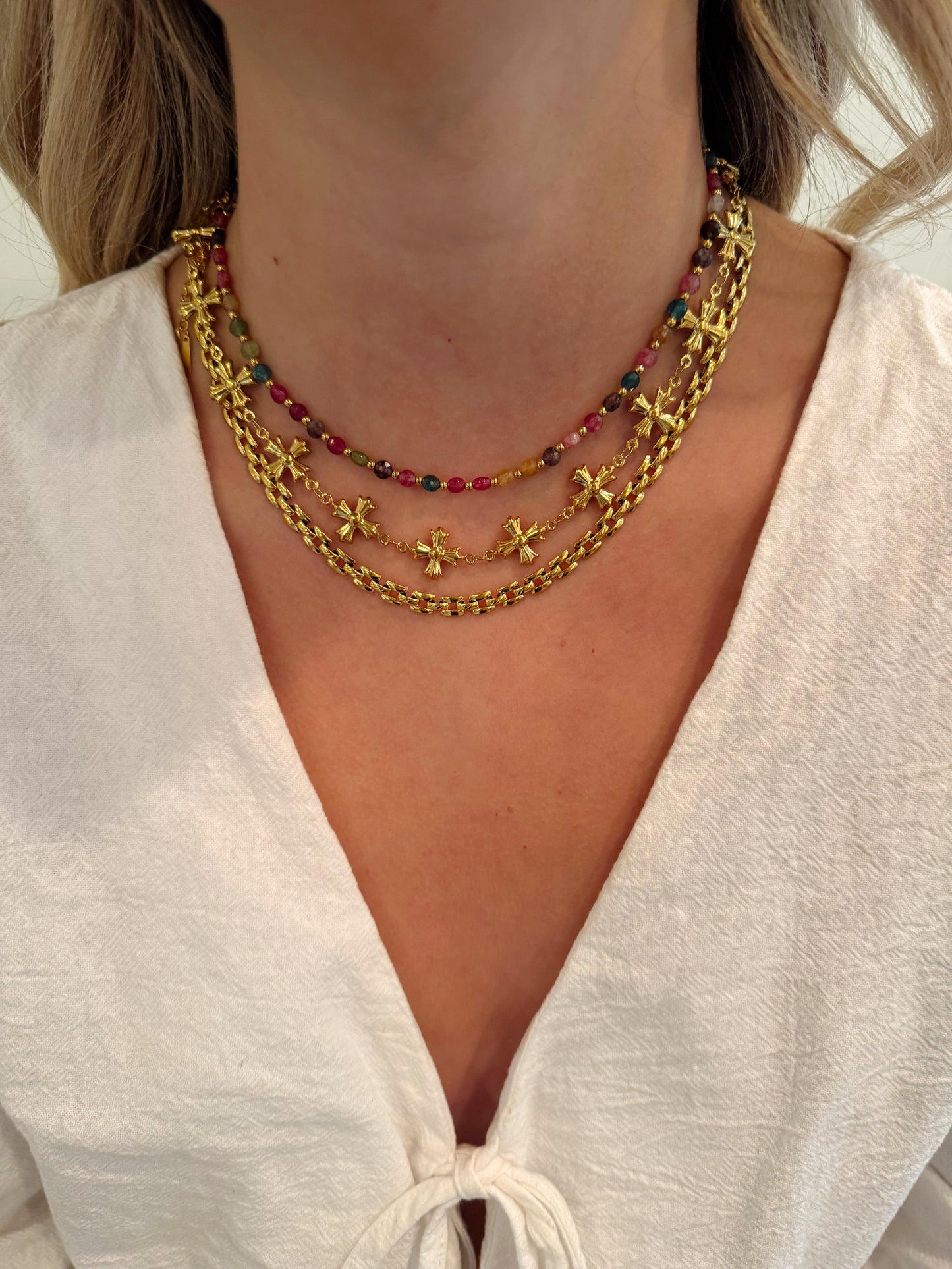 Hammered Cross Necklace