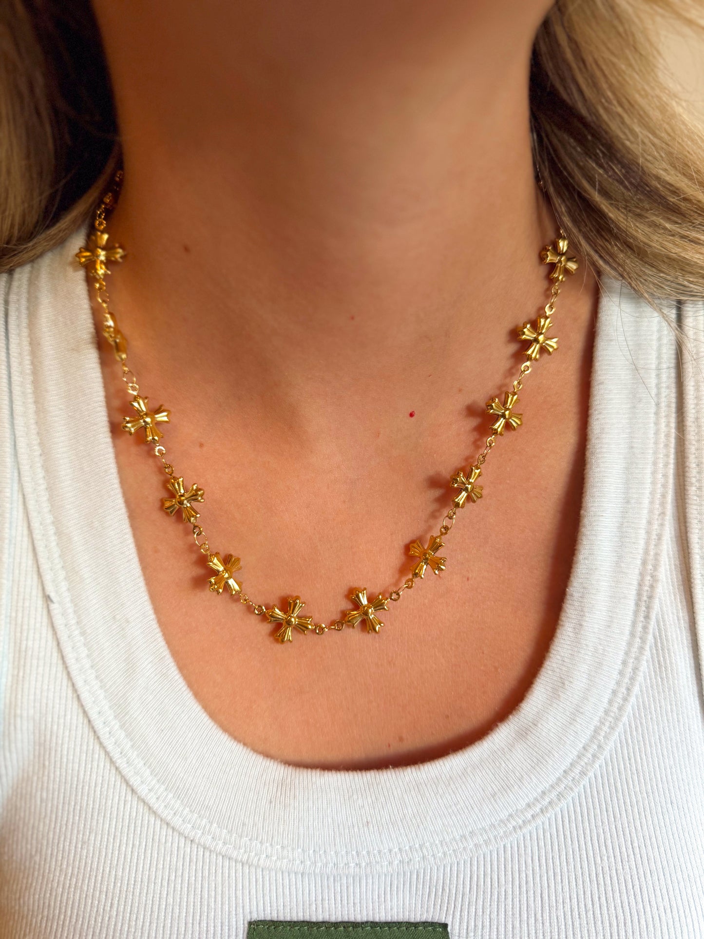 Hammered Cross Necklace