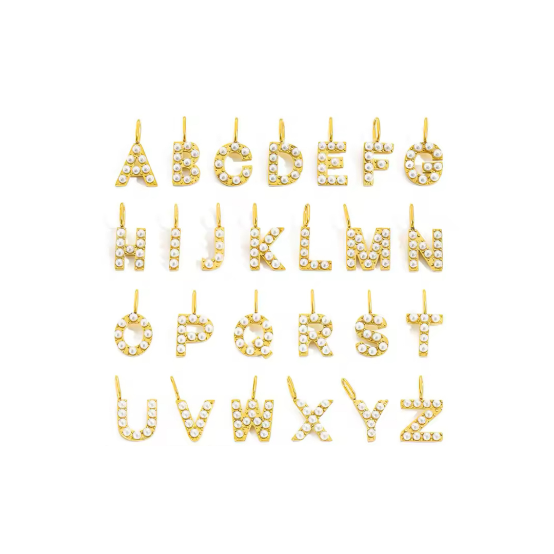 Pearl Initial Charm