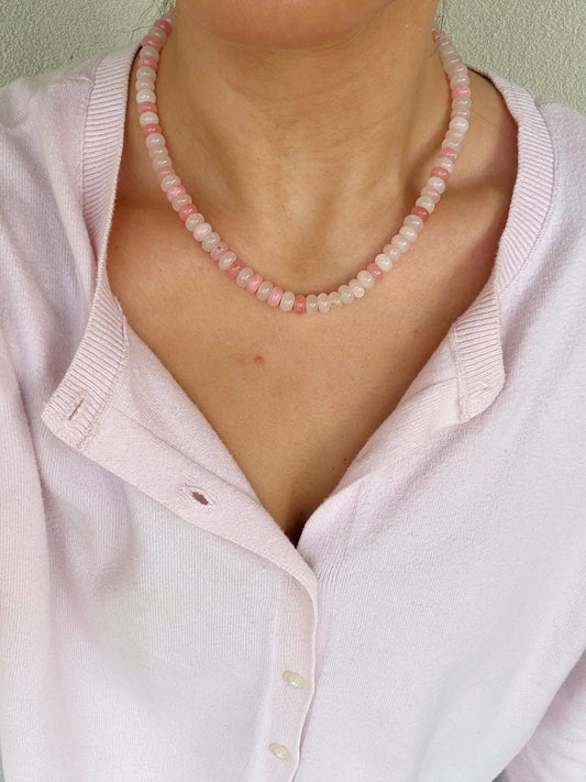 Strawberry Milkshake Beaded Necklace