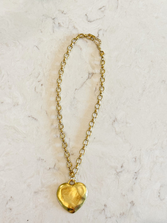 Large Vintage Heart Necklace