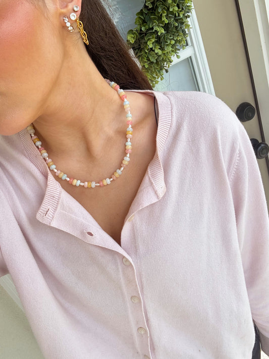 Pink Lemonade Beaded Necklace