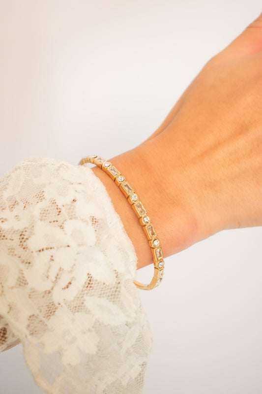 Hazel CZ Bezel Bangle