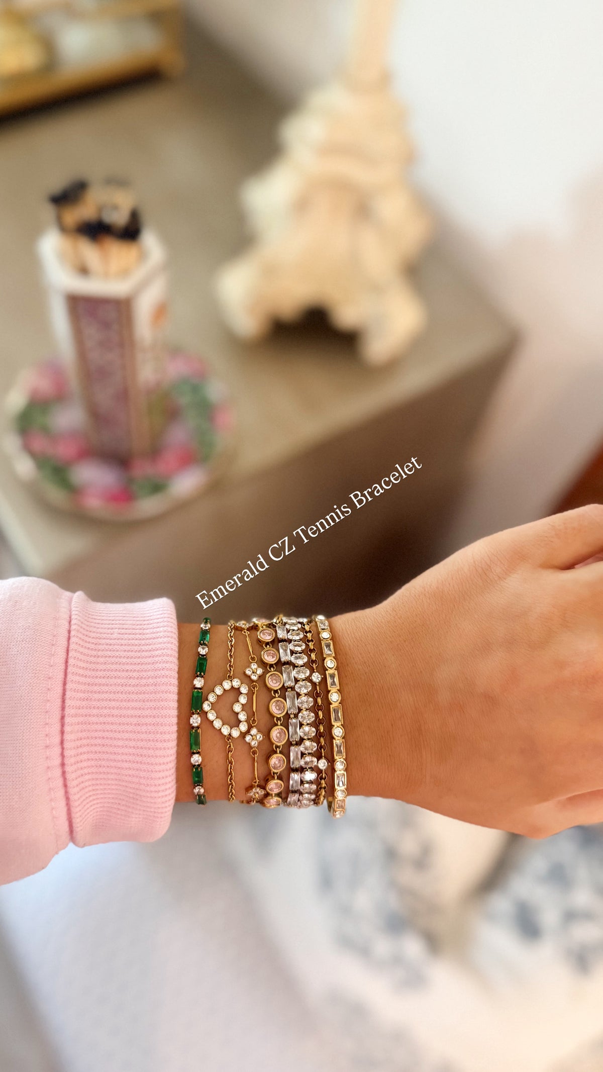 Emerald CZ Tennis Bracelet
