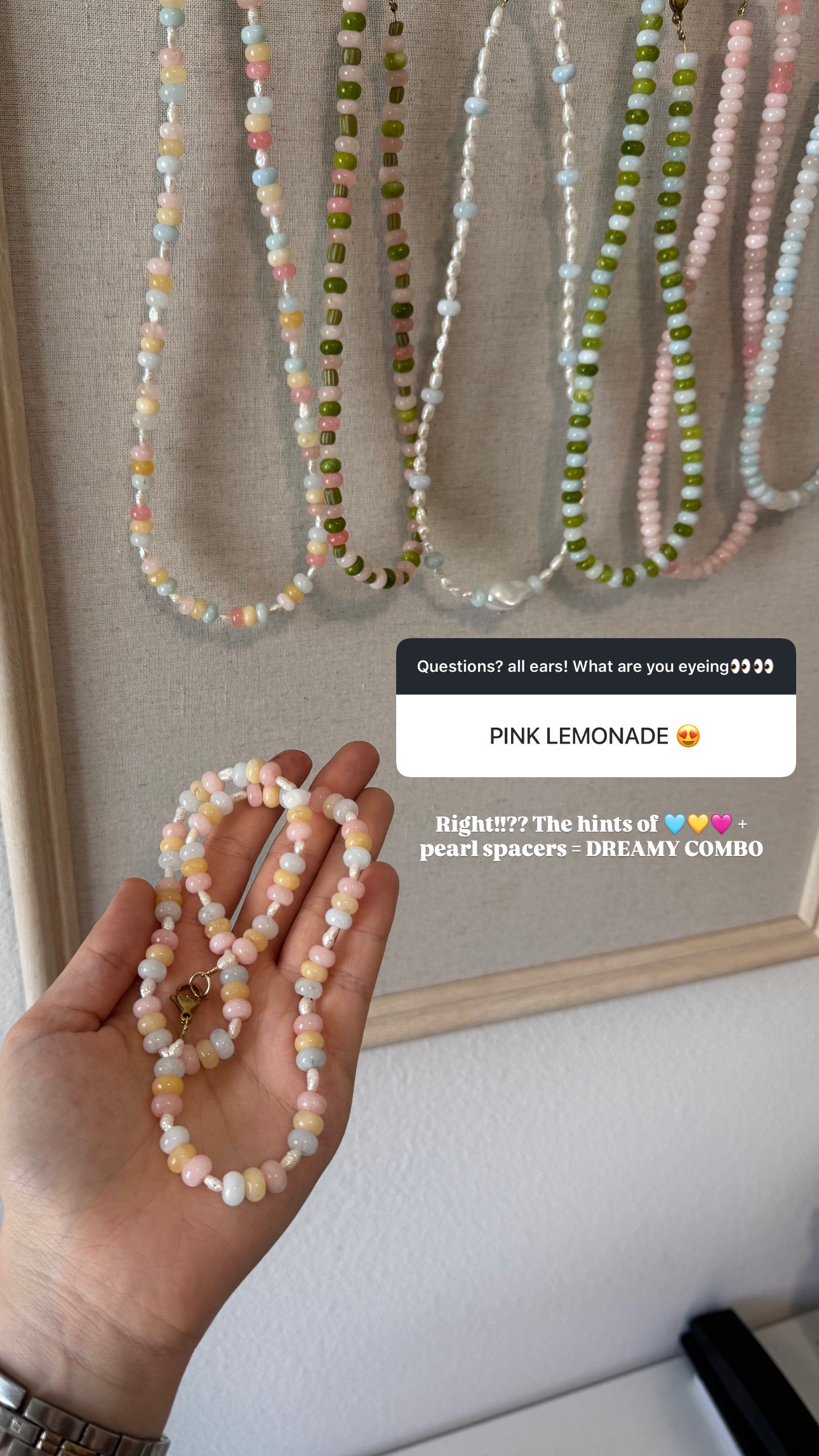 Pink Lemonade Beaded Necklace