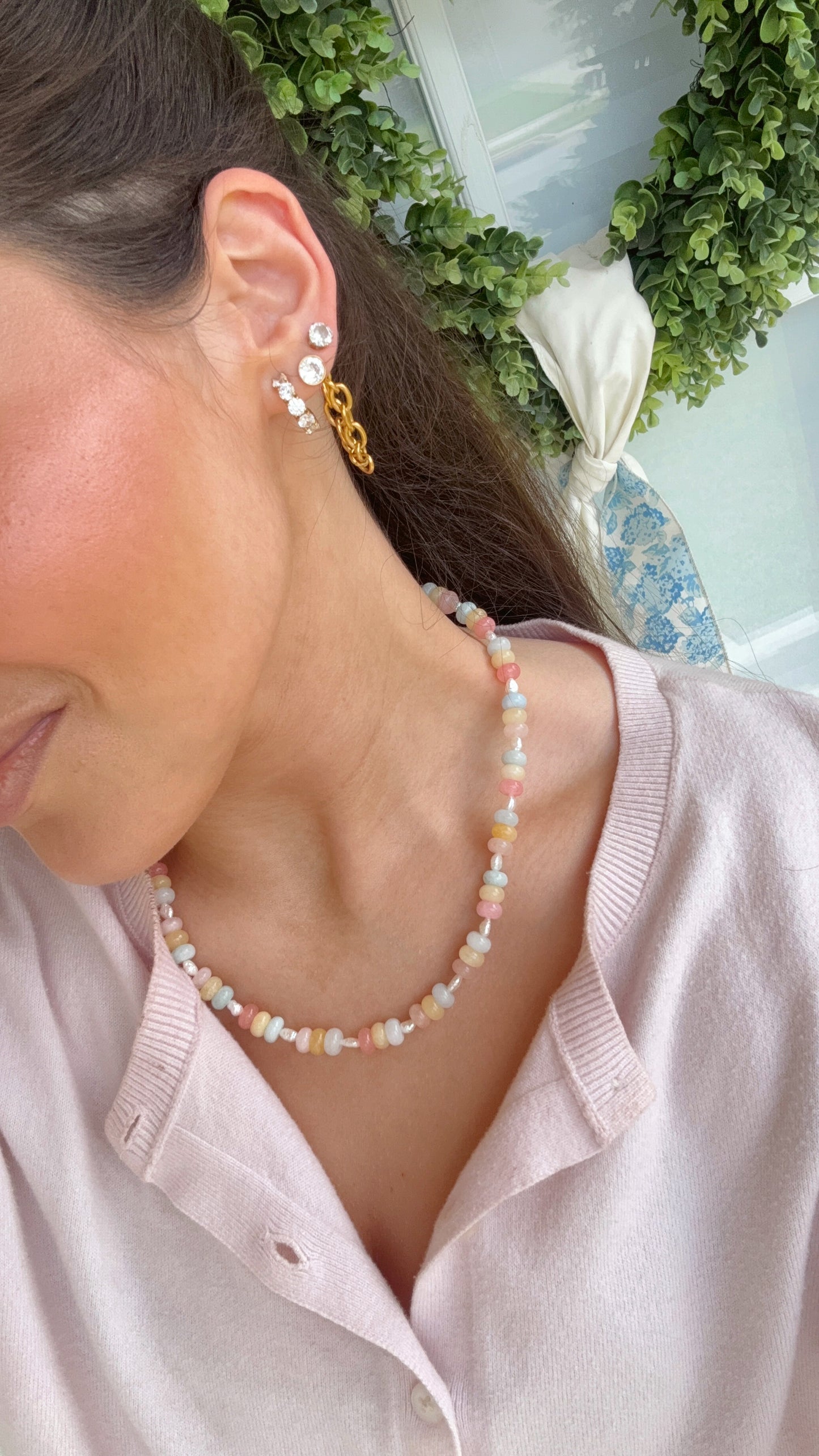 Pink Lemonade Beaded Necklace