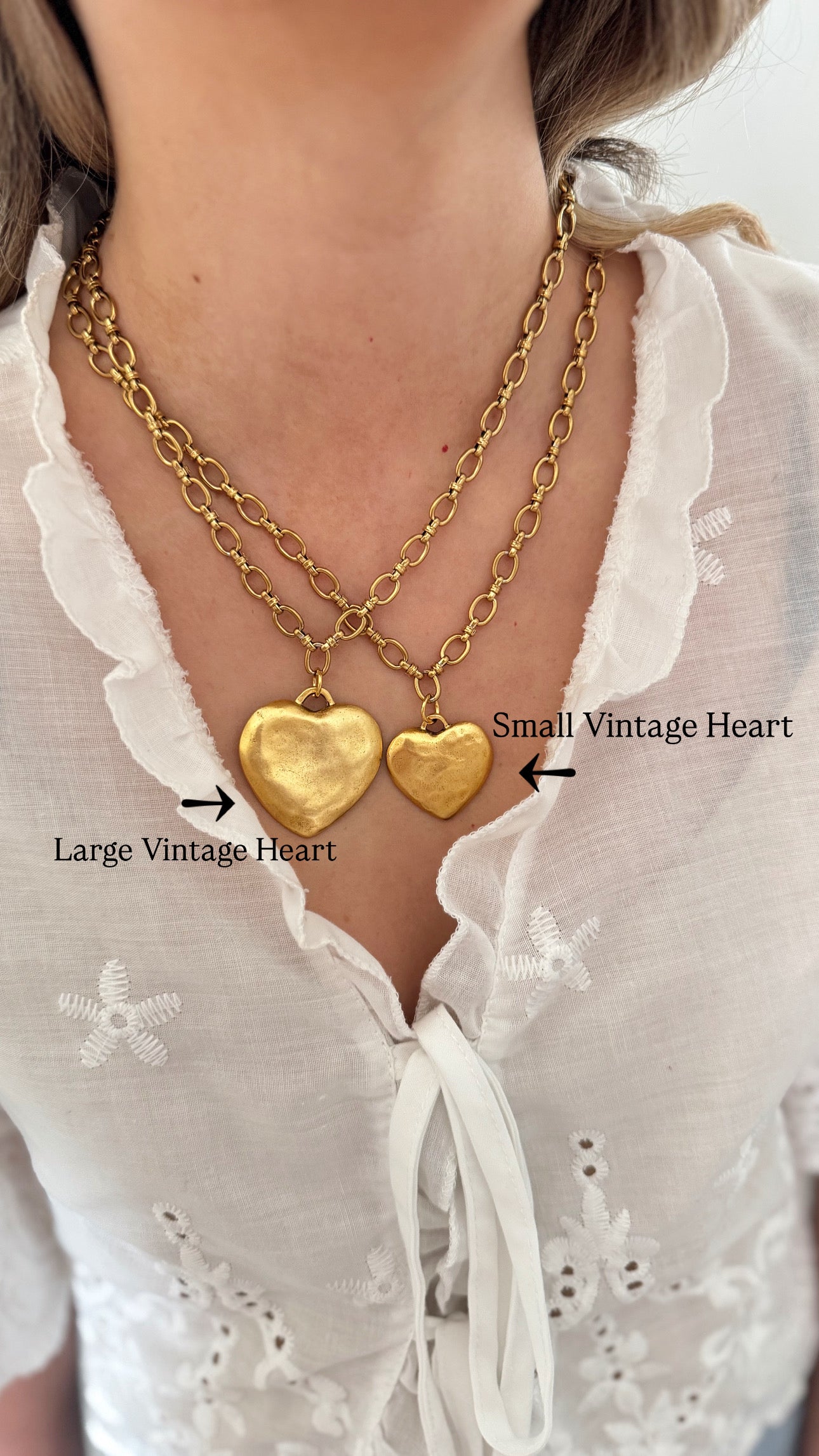 Large Vintage Heart Necklace