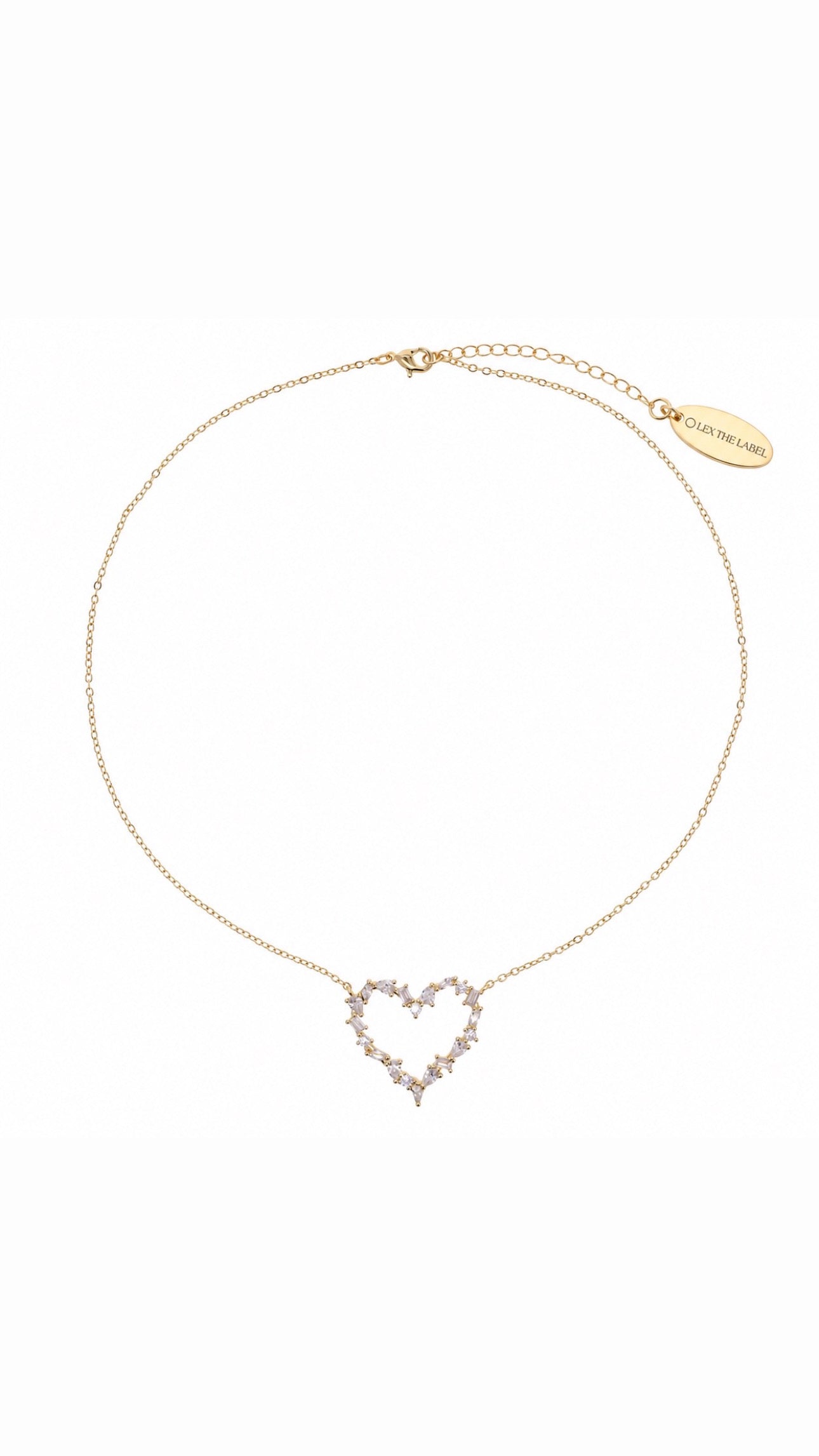 Multi-Cut Pave' Heart Necklace