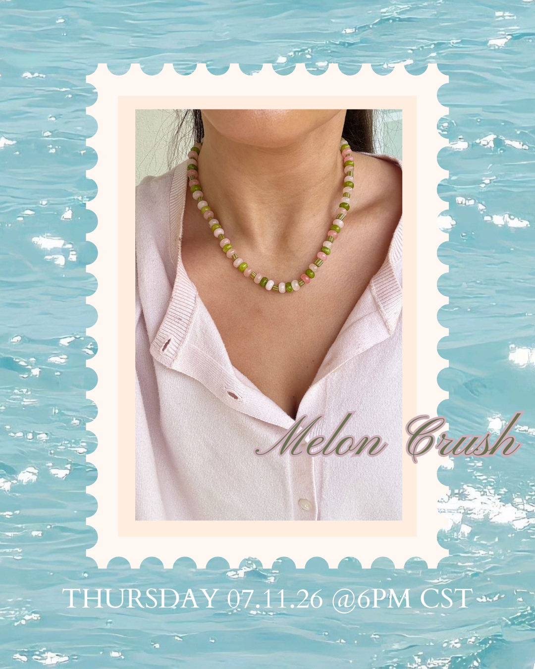 Melon Crush Beaded Necklace