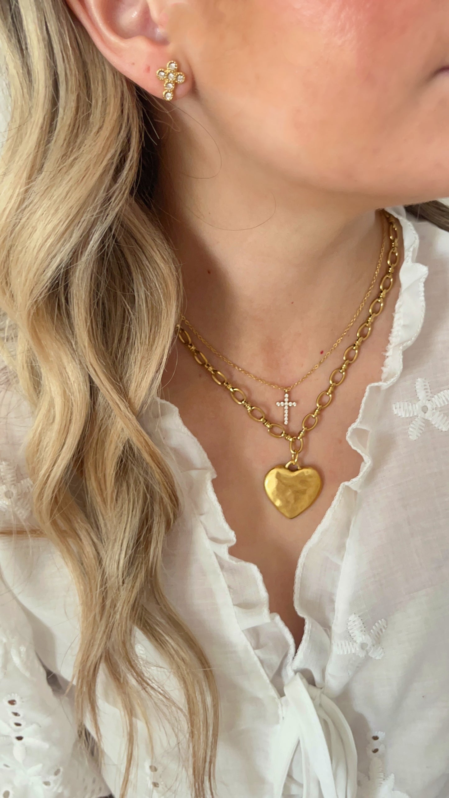 Pave' Cross Necklace