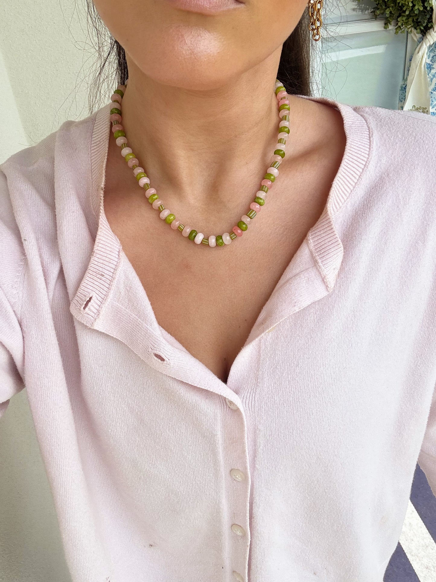 Melon Crush Beaded Necklace