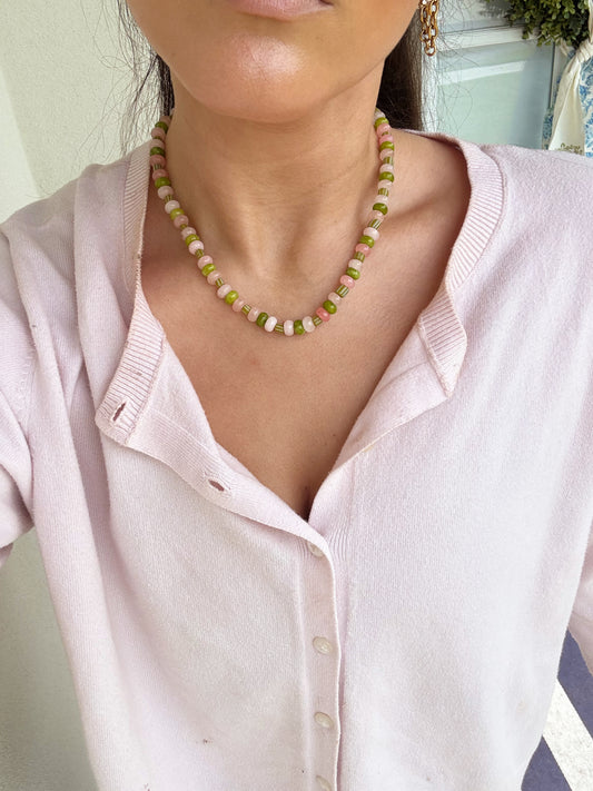 Melon Crush Beaded Necklace