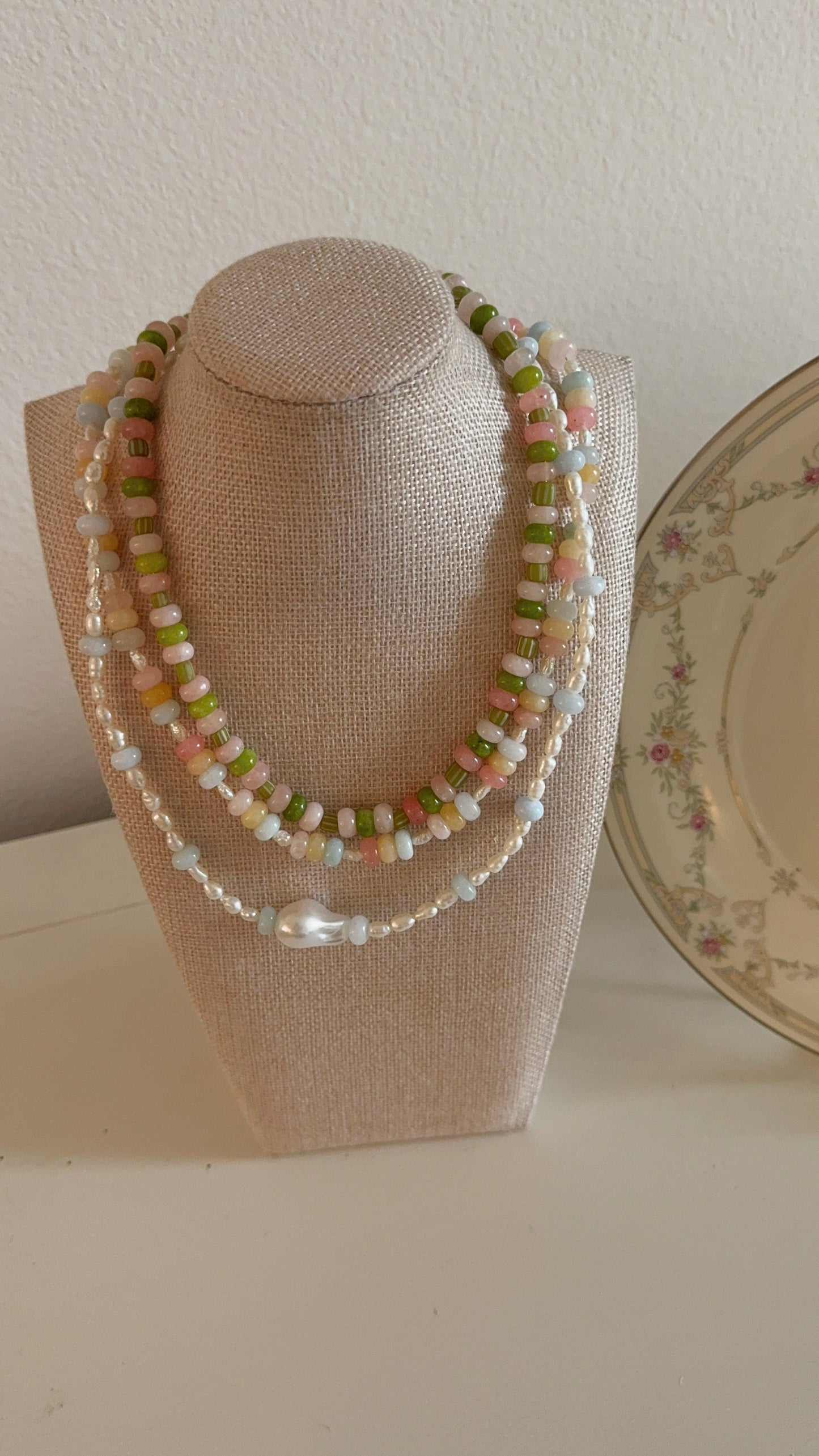 Pink Lemonade Beaded Necklace