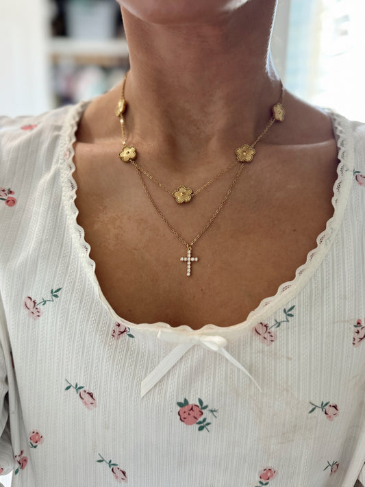 Clara Cz Cross Necklace