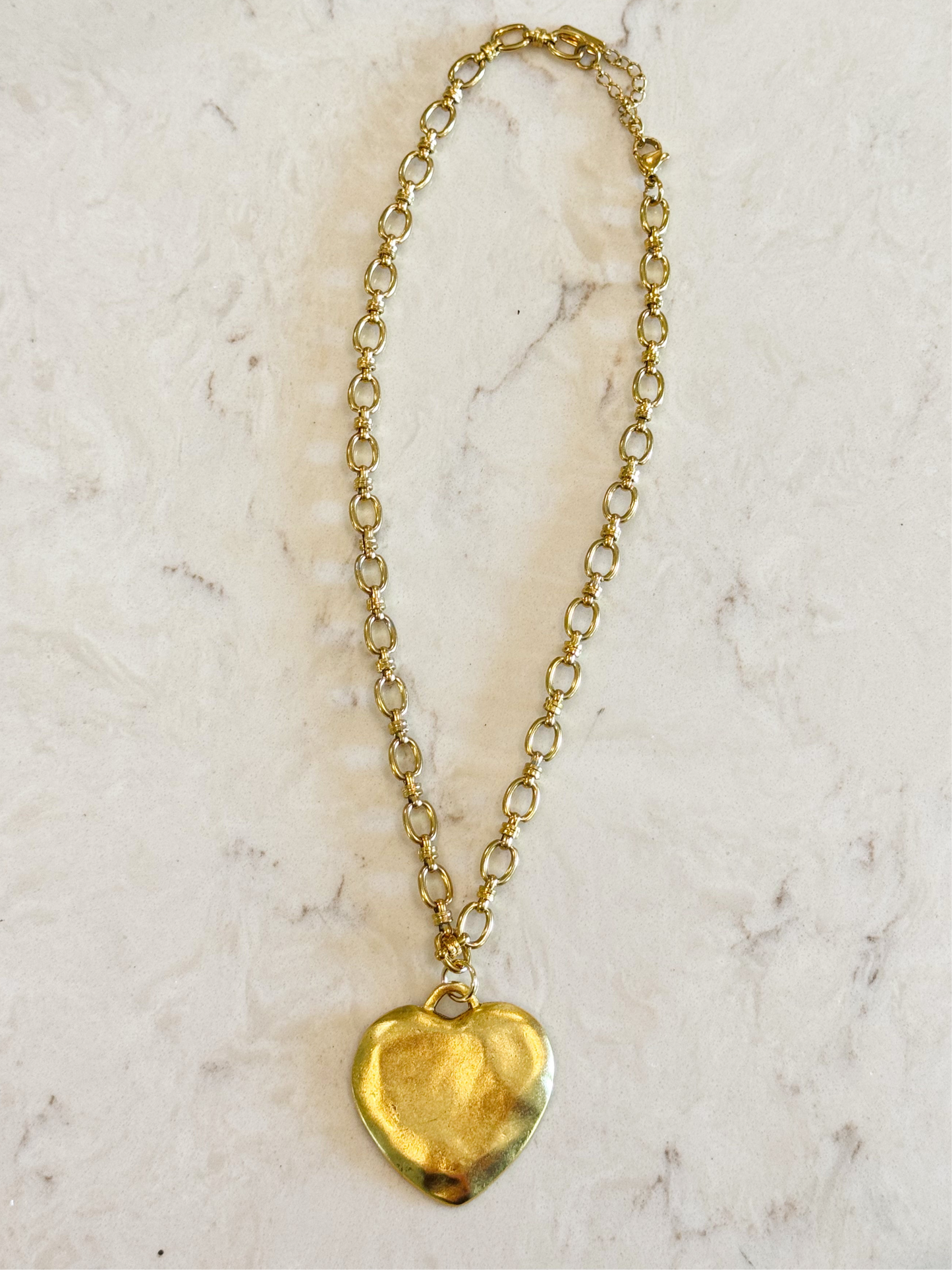 Large Vintage Heart Necklace