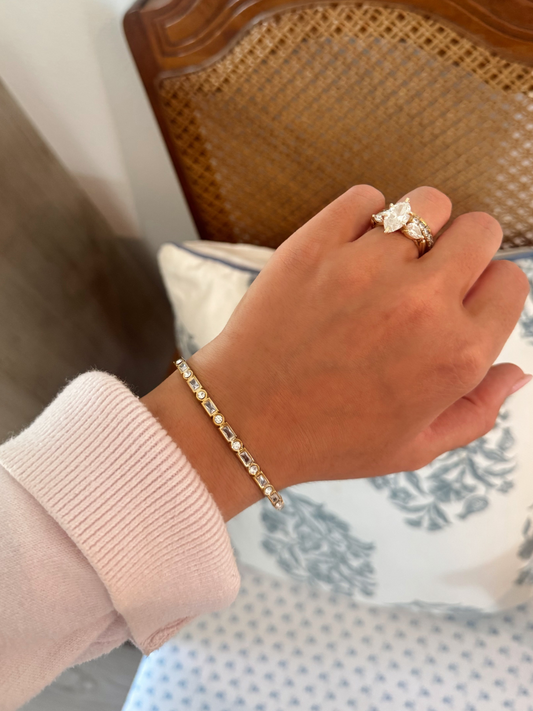 Hazel CZ Bezel Bangle