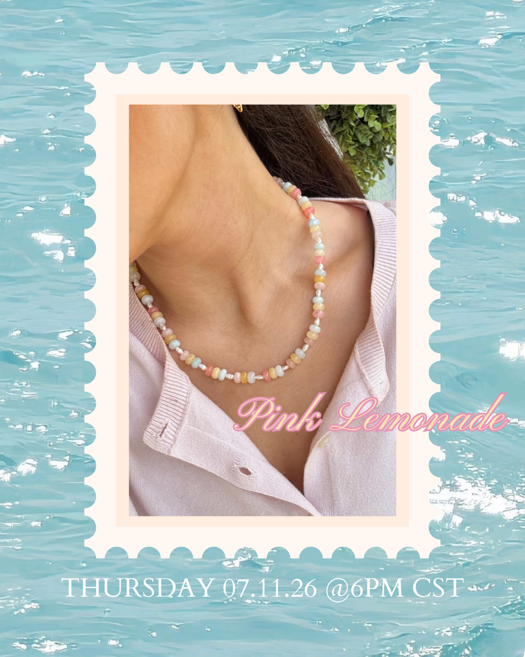 Pink Lemonade Beaded Necklace