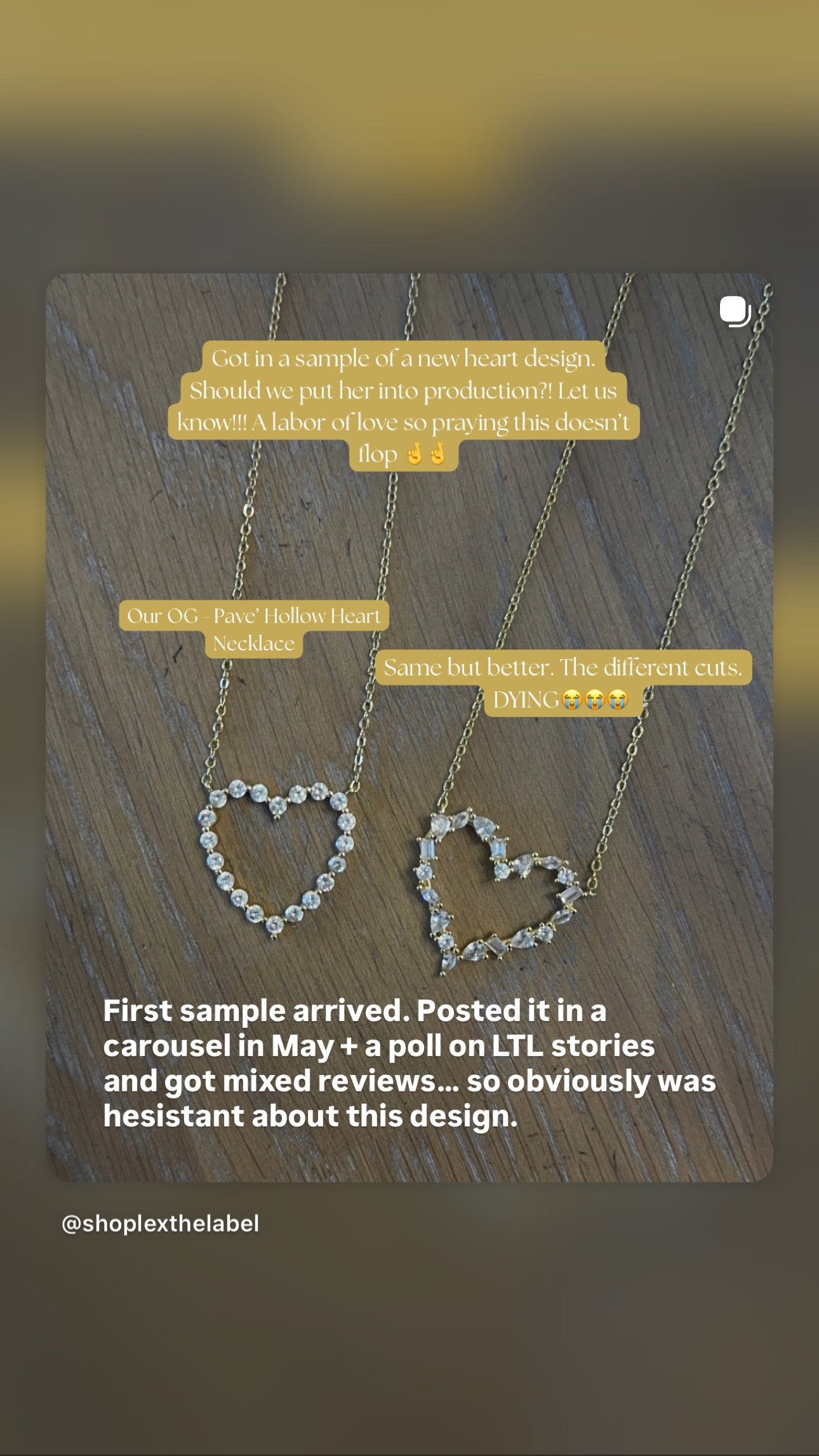 Pave' Hollow Heart Necklace