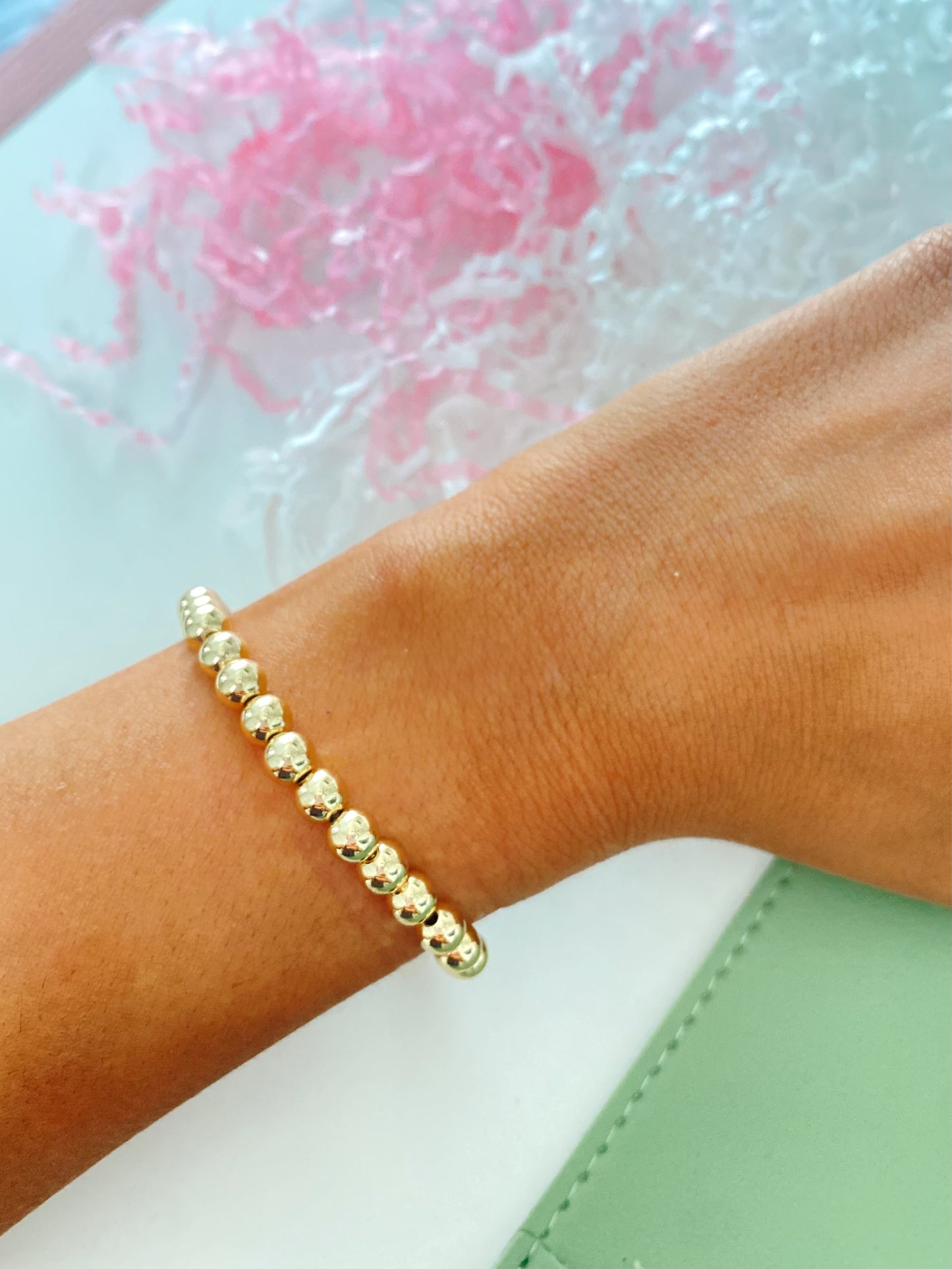 5MM Gold Beaded Bracelet