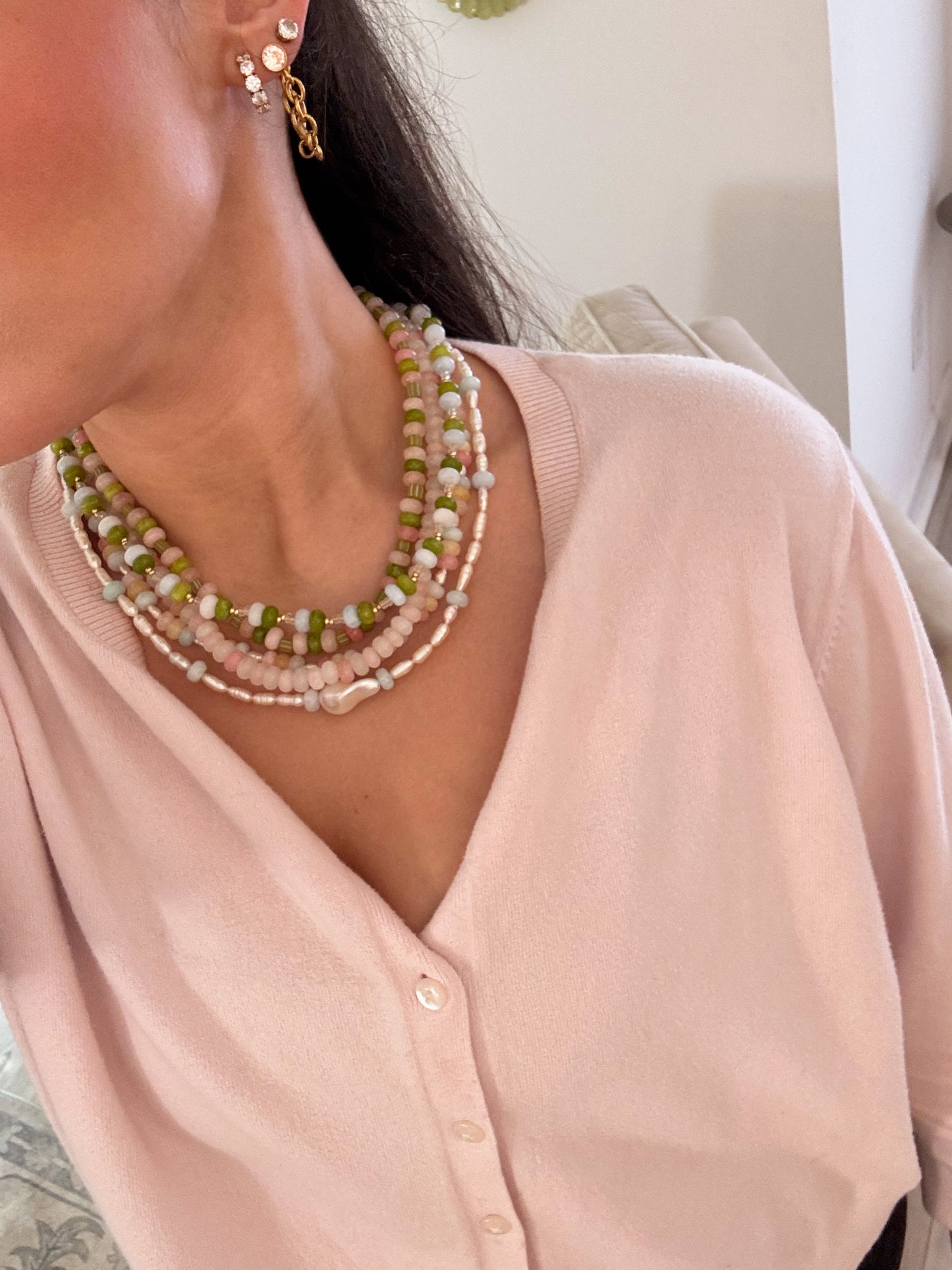 Pink Lemonade Beaded Necklace