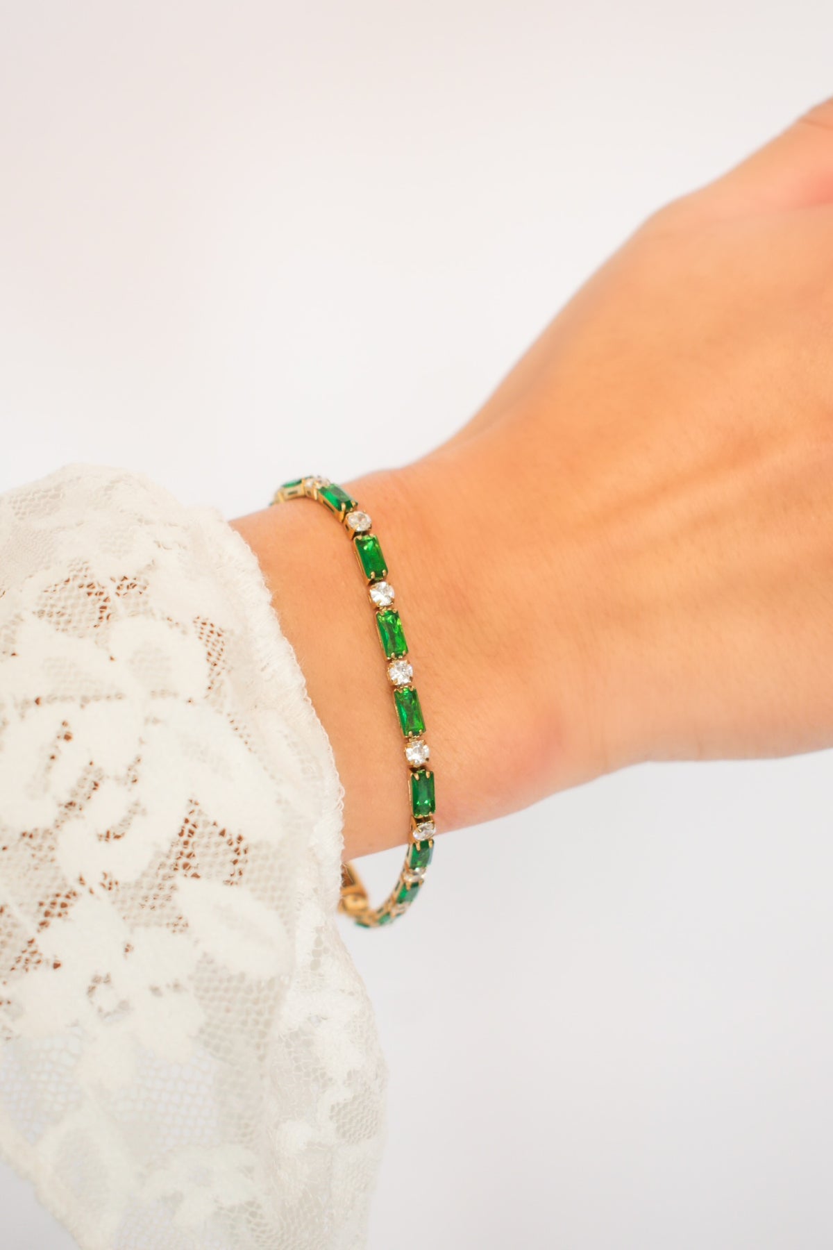 Emerald CZ Tennis Bracelet