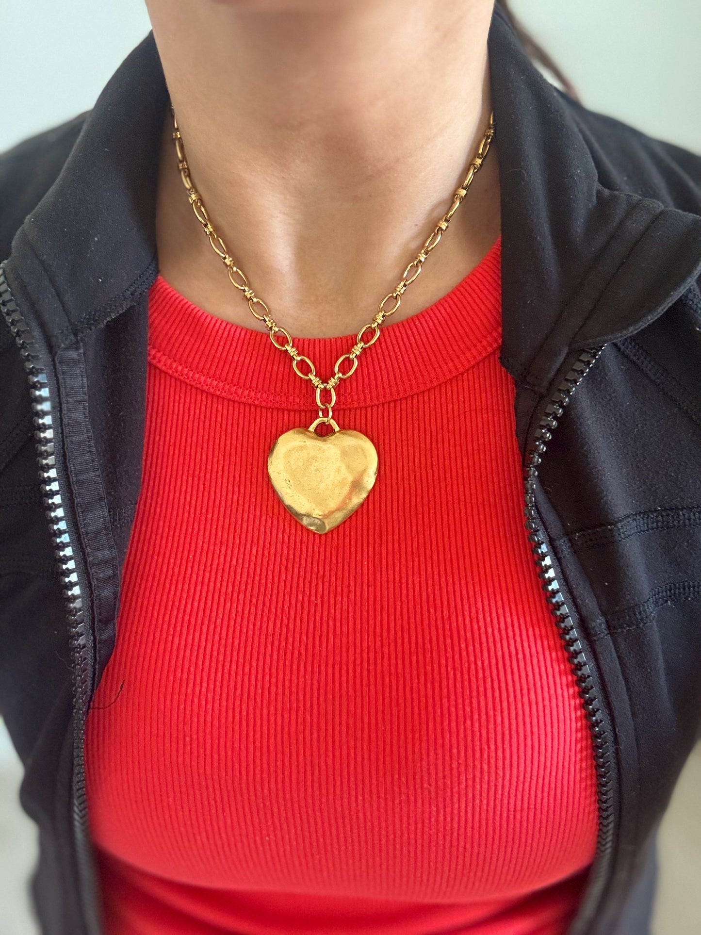 Large Vintage Heart Necklace