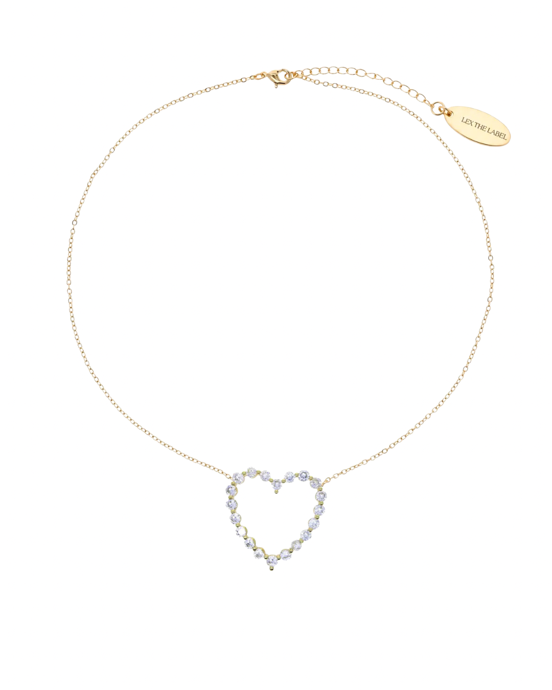 Pave' Hollow Heart Necklace