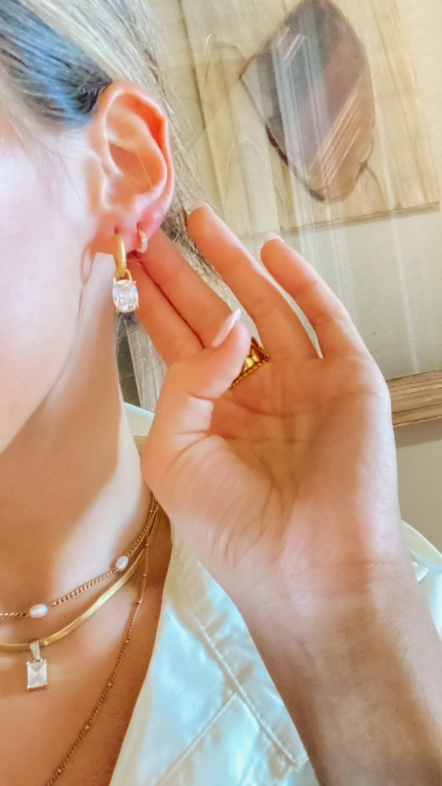 Delicate Diamond Drop Huggies