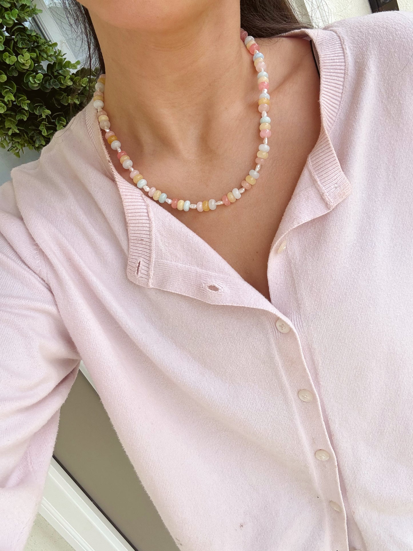 Pink Lemonade Beaded Necklace