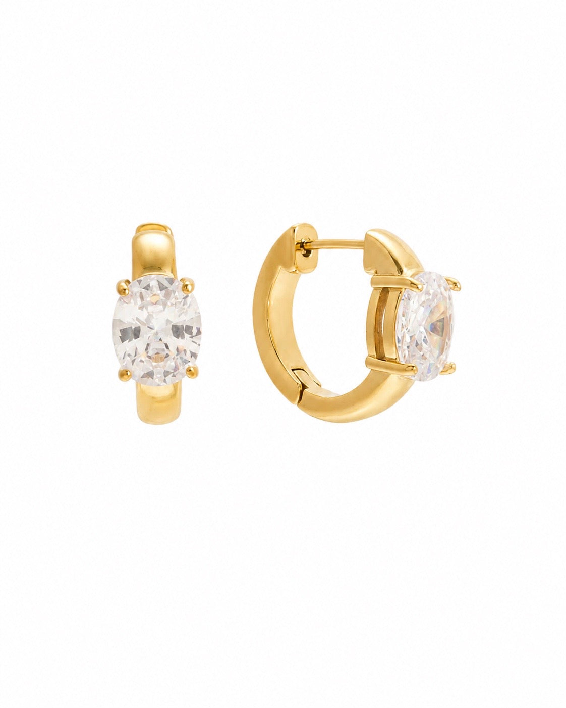 Oval CZ Huggies
