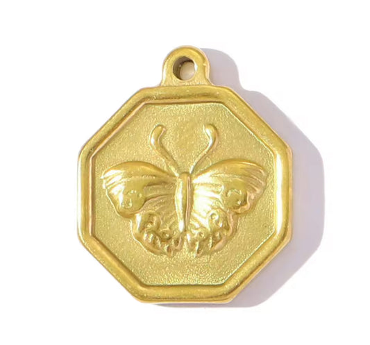 Engraved Butterfly Charm