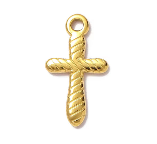 Textured Cross Charm