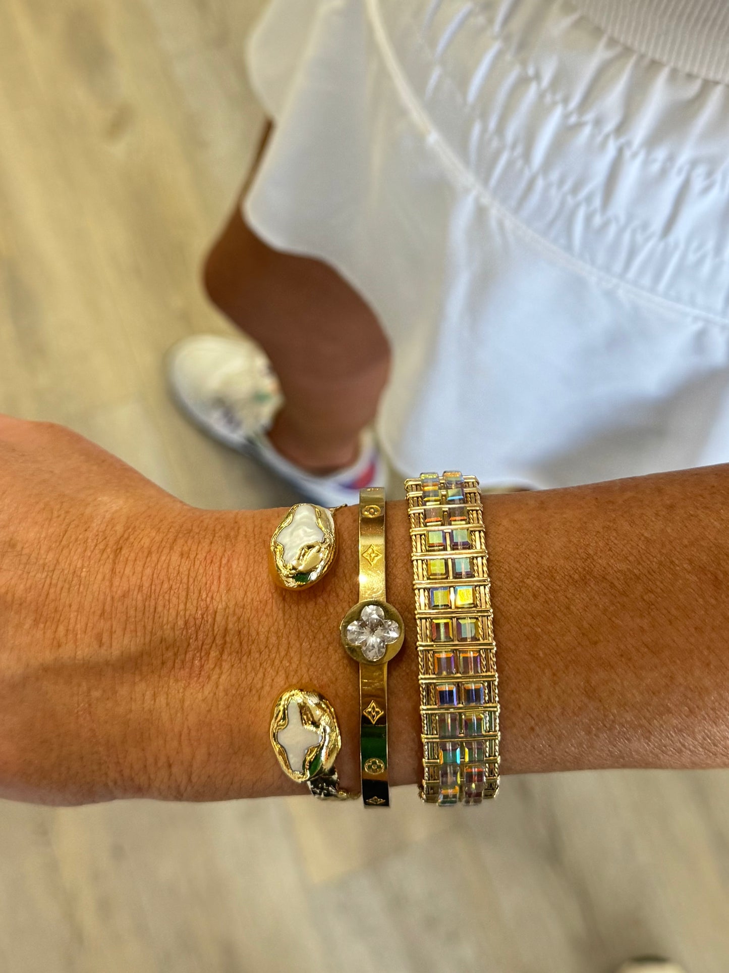 Frances Freshwater Pearl Cross Bangle