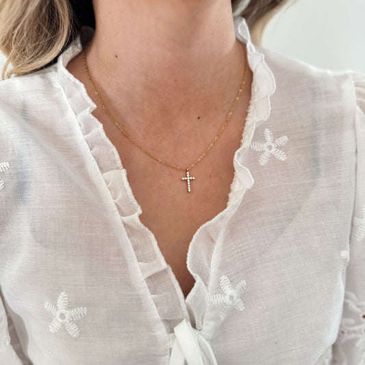 Pave' Cross Necklace