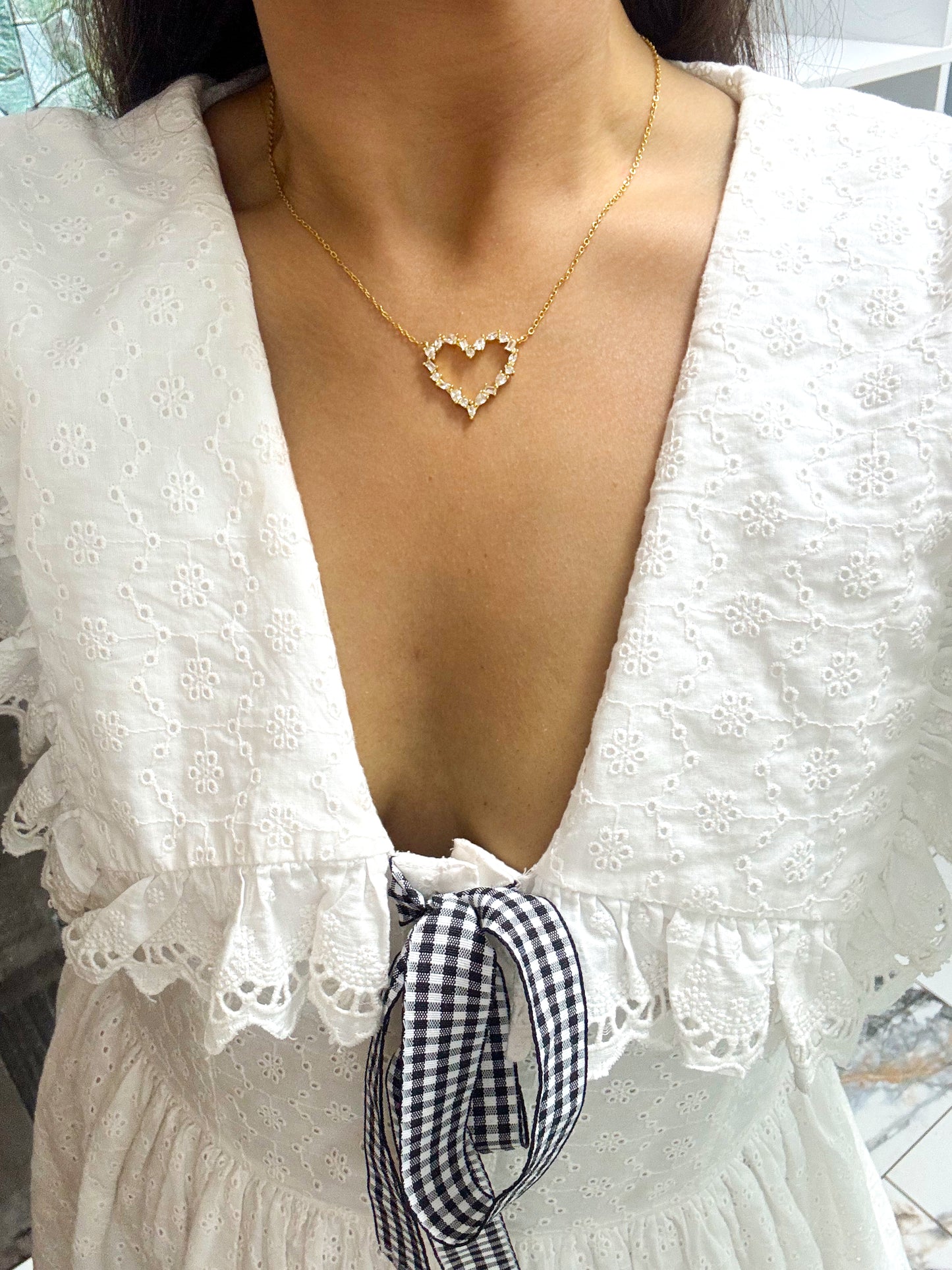Multi-Cut Pave' Heart Necklace