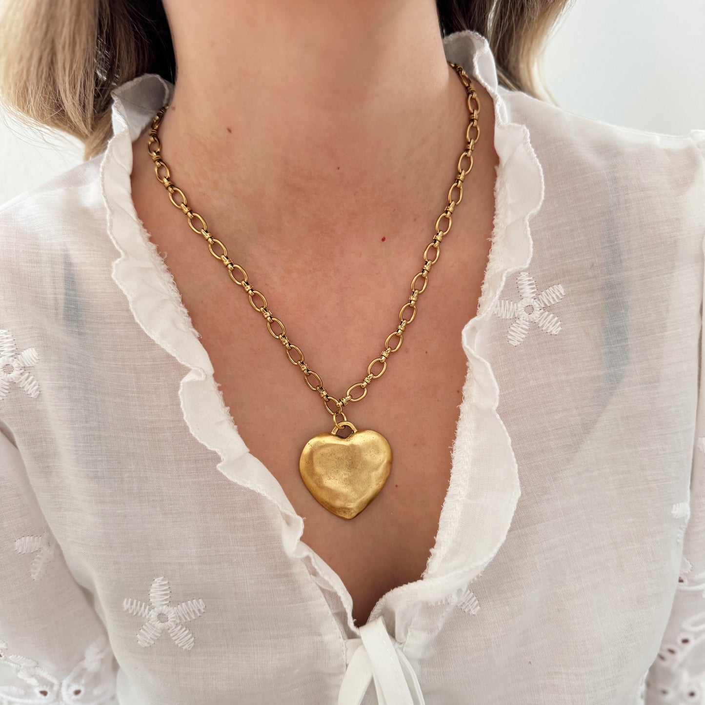 Large Vintage Heart Necklace