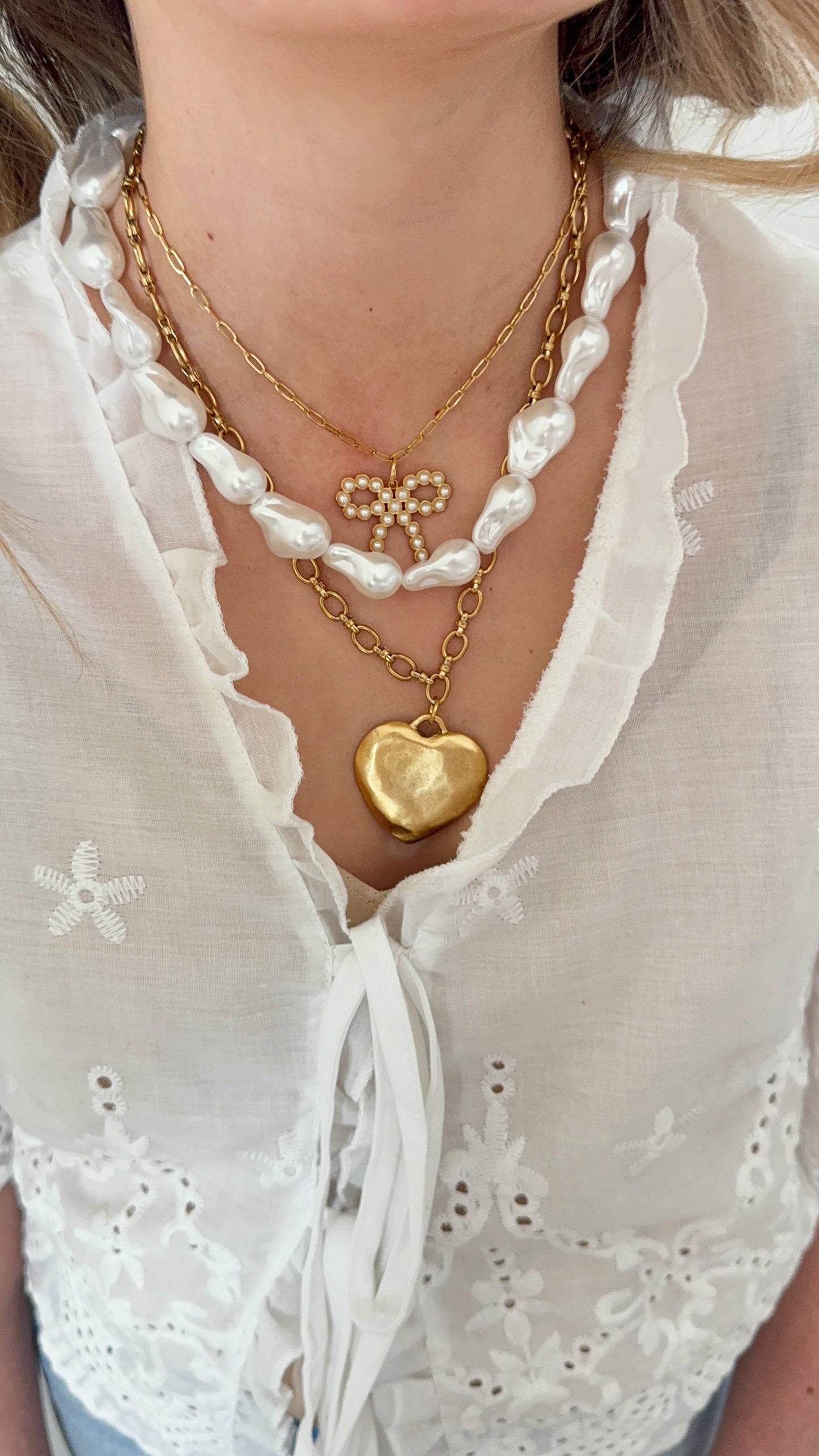 Large Vintage Heart Necklace
