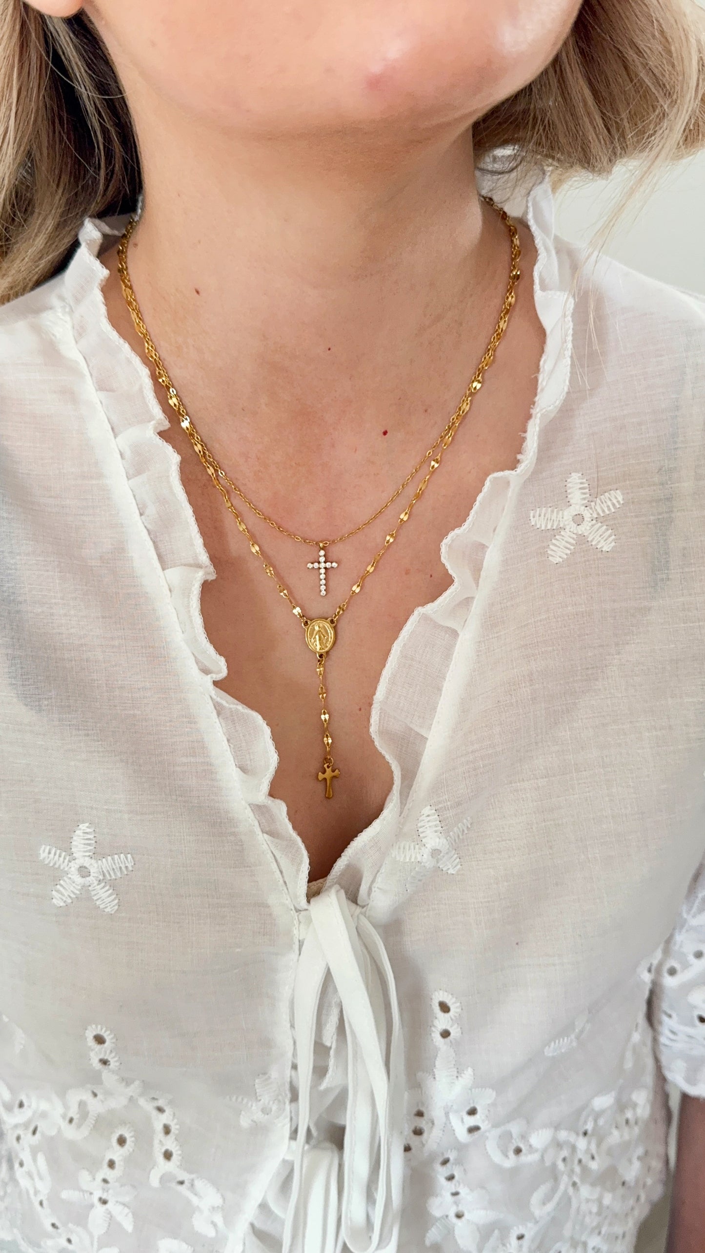 Pave' Cross Necklace