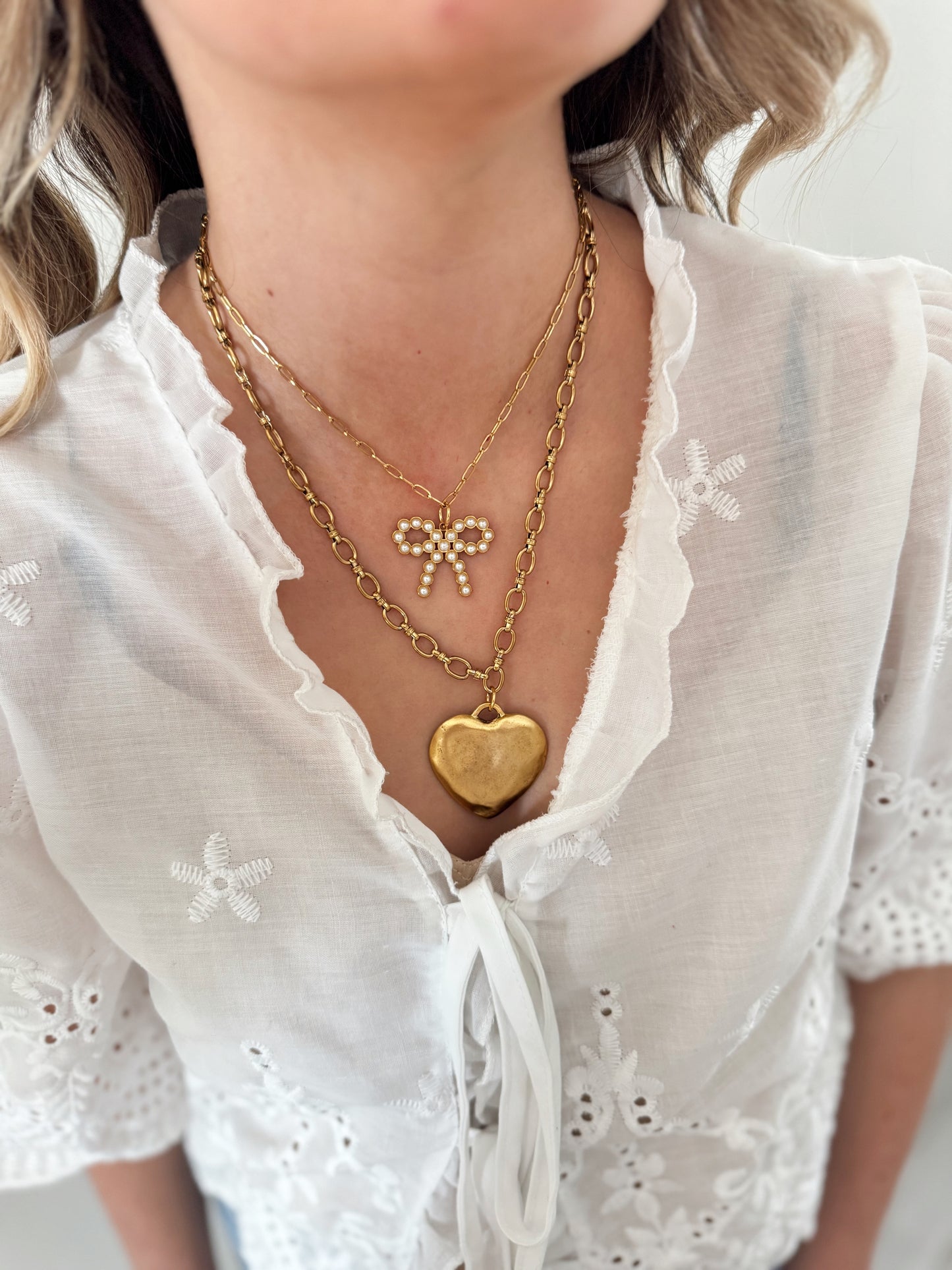Large Vintage Heart Necklace