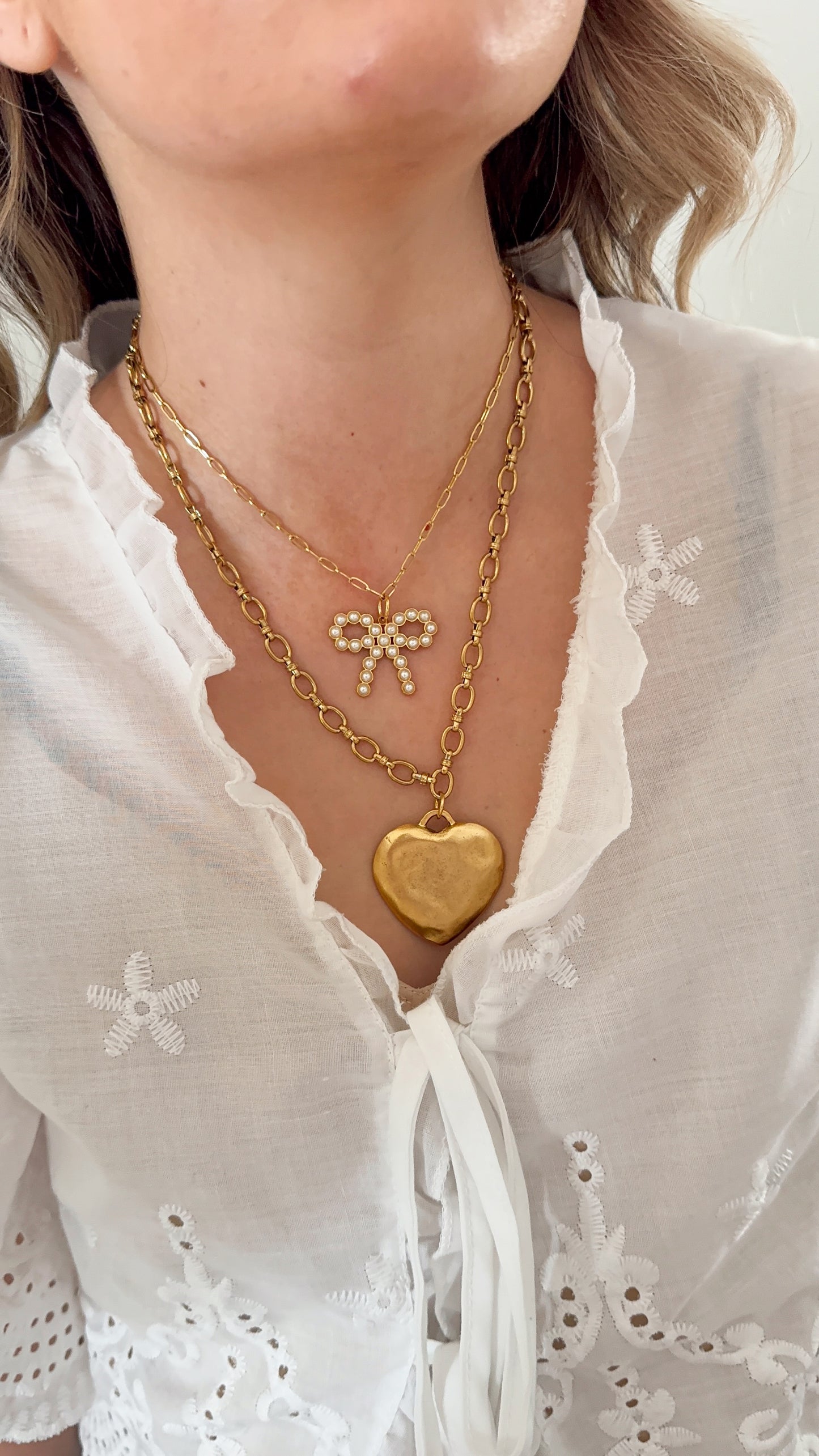 Large Vintage Heart Necklace