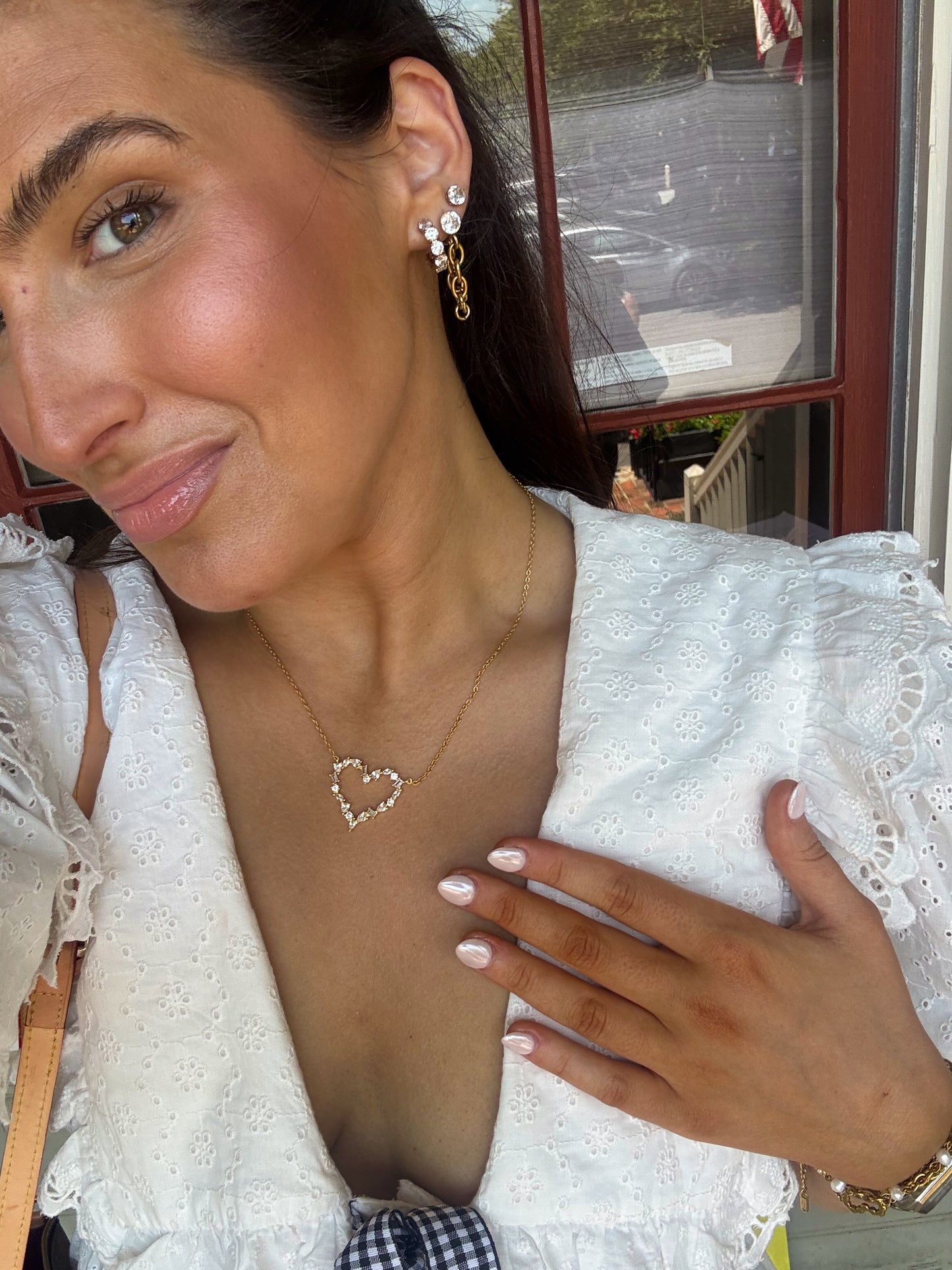 Multi-Cut Pave' Heart Necklace