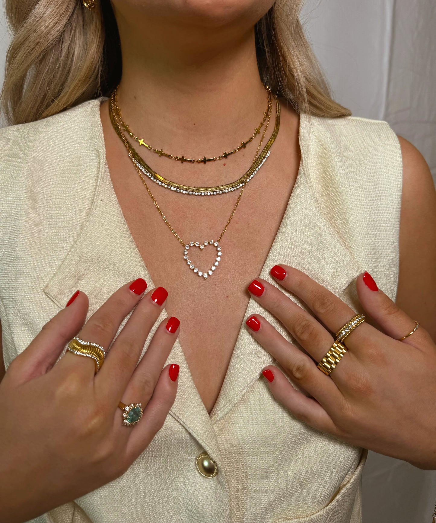 Eve CZ Herringbone Necklace