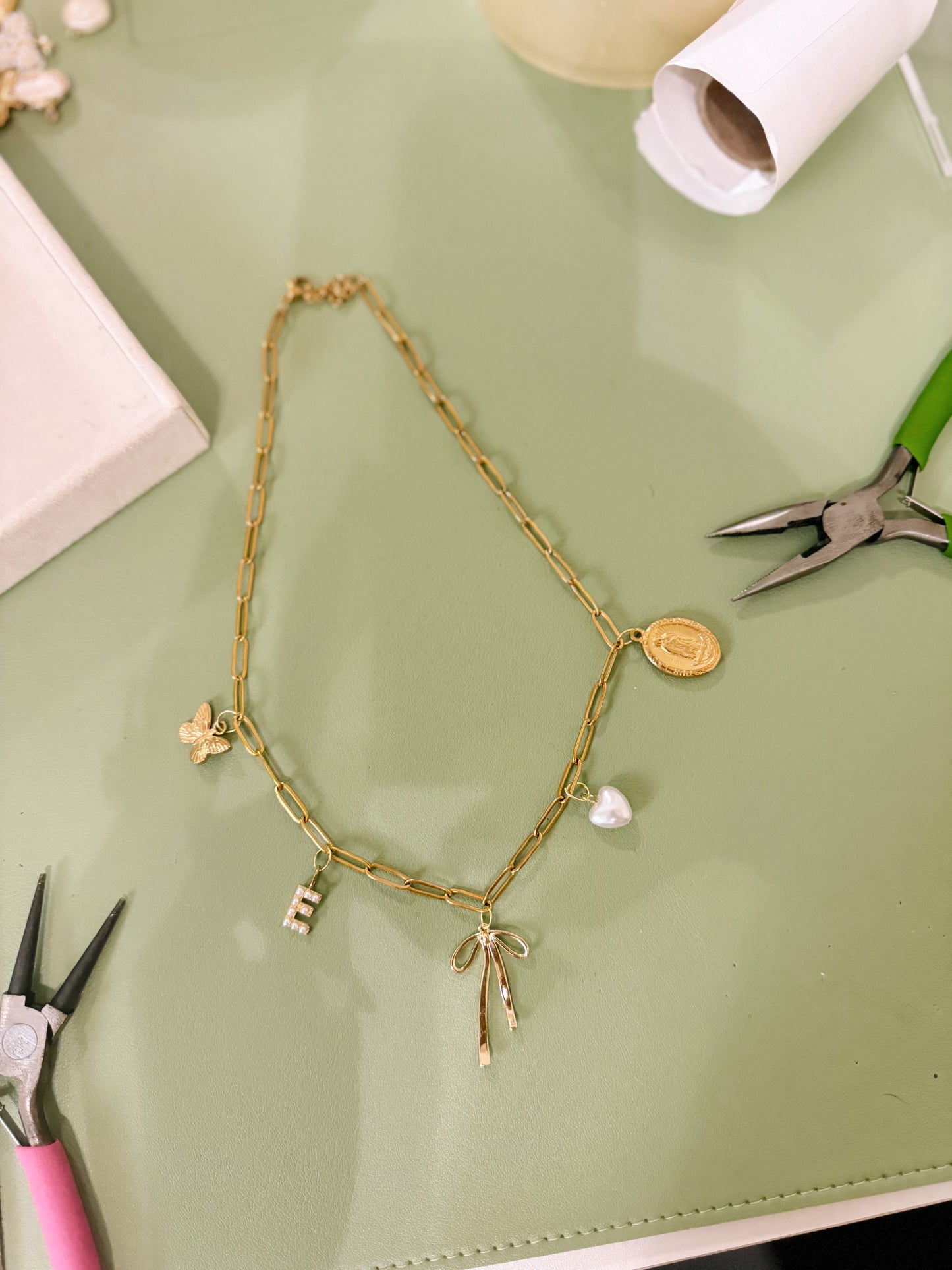 Pearl Initial Charm