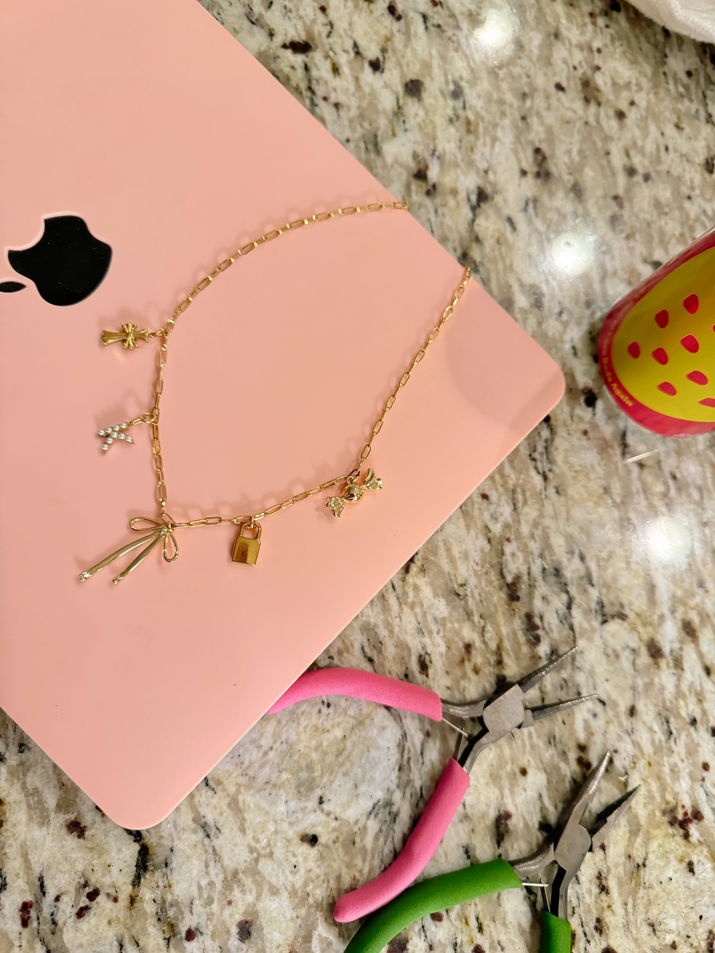 Pearl Initial Charm