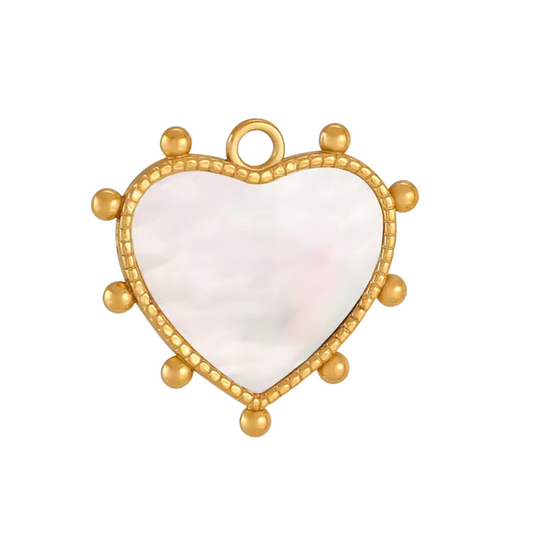 Mother Of Pearl Heart Charm